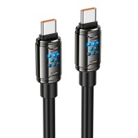 Кабель HOCO U143 Joy charging data cable Type-C to Type-C 240W 5A 1.2m Black
