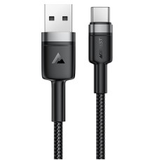 Кабель ACEFAST C22-04 aluminum alloy charging data cable USB to Type-C 3A 1.2m Black