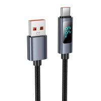 Кабель HOCO X112 Favor charging data cable with display USB to Type-C 100W 5A 1m Black
