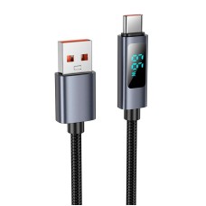 Кабель HOCO X112 Favor charging data cable with display USB to Type-C 100W 5A 1m Black