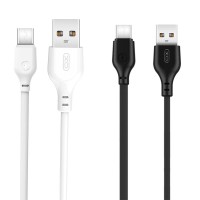 Кабель XO NB103 Bell charging data cable USB to Type-C 2.4A 1m 50шт Black-White
