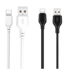Кабель XO NB103 Bell charging data cable USB to Type-C 2.4A 1m 50шт Black-White