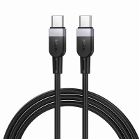Кабель HOCO X109 Energy silicone charging data cable Type-C to Type-C 60W 3A 1m Black