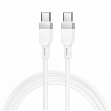 Кабель HOCO X109 Energy silicone charging data cable Type-C to Type-C 60W 3A 1m White