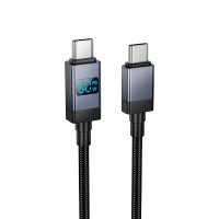 Кабель HOCO X118 Generous charging data cable with display Type-C to Type-C 60W 3A 1m Black