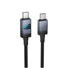 Кабель HOCO X118 Generous charging data cable with display Type-C to Type-C 60W 3A 1m Black