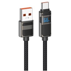 Кабель HOCO U137 Line charging data cable with display USB to Type-C 66W 5A 1.2m Black