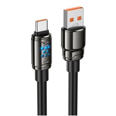 Кабель HOCO U143 Joy charging data cable with display USB to Type-C 5A 1.2m Black