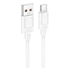 Кабель HOCO X122 Benefit silicone charging data cable USB to Type-C 3A 1m White