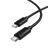 Кабель Borofone BX123 Silicone Cable Type-C to Type-C 60W 3A 1m Black