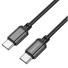 Кабель Borofone BX87 Sharp Nylon Cable Type-C to Type-C 60W 3A 1m Black