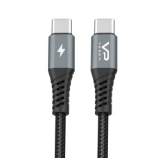 Кабель Veron C09 Nylon Cable Type-C to Type-C 60W 3A 1m Black