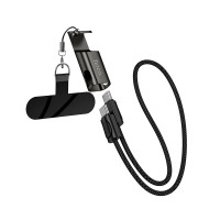 Кабель HOCO X126 Experto lanyard charging data cable Type-C to Type-C 60W 3A 0.35m Black