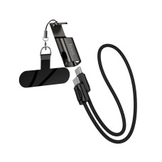 Кабель HOCO X126 Experto lanyard charging data cable Type-C to Type-C 60W 3A 0.35m Black