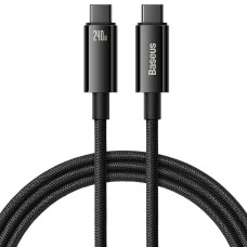 Кабель Baseus Tungsten Gold Fast Charging Type-C to Type-C 240W 5A 1m Black CAWJ040001