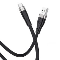 Кабель HOCO X53 Angel silicone charging data cable USB to Type-C 3A 1m Black