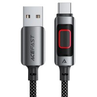 Кабель ACEFAST C21-04 fantasy color series braided charging data cable USB to Type-C 3A 1.2m Black