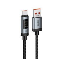 Кабель HOCO U148 Lord digital display charging data cable USB to Type-C 100W 5A 1.2m Black