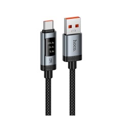 Кабель HOCO U148 Lord digital display charging data cable USB to Type-C 100W 5A 1.2m Black