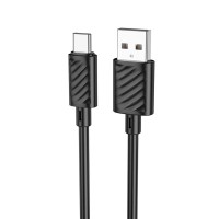 Кабель HOCO X88 Gratified charging data cable USB to Type-C 3A 2m Black