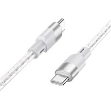 Кабель HOCO X99 Crystal junction silicone charging data cable Type-C to Type-C 60W 3A 1m Grey