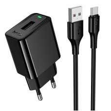 Мережевий зарядний пристрій Hoco CS91A Leader single port charger Type-C cable 10.5W Black