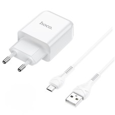 Мережевий зарядний пристрій HOCO N2 Vigour Micro cable 10.5W White