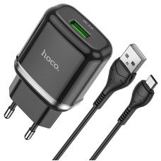Мережевий зарядний пристрій HOCO N3 Special Micro Cable 18W Black