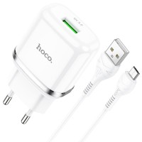 Мережевий зарядний пристрій HOCO N3 Special Micro Cable 18W White