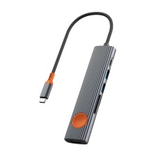USB-Хаб WiWU Wi-HB007 Traveling Hub 7в1 Type-C to HDMI+2xUSB 3.0+SD+TF+USB-C+PD Grey