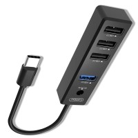 USB-Хаб Earldom ET-HUB08 Multifunction Adapter 4в1 Type-C to USB3.0+3xUSB 2.0 Black