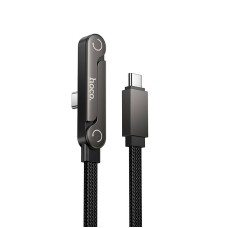 Кабель HOCO U150 Exquisite bracket charging data cable Type-C to Type-C 60W 3A 1.2m Black
