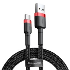 Кабель Baseus Cafule Data Cable USB to Type-C 2A 3m Black-red CATKLF-U91