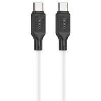 Кабель HOCO X90 Cool silicone charging data cable Type-C to Type-C 60W 3A 1m White