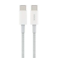 Кабель Rock Z20 Nylon Cable Type-C to Type-C 60W 3A 1m White