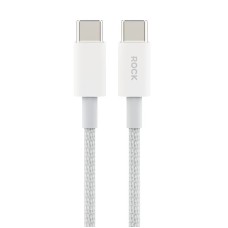 Кабель Rock Z20 Nylon Cable Type-C to Type-C 60W 3A 1m White