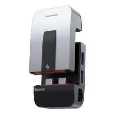 USB-Хаб Baseus Armor Age Bracket 9в1 Type-C to HDMI+3xUSB 3.0+3.5 mm Jack+RJ45+3xUSB-C Grey CAHUB-AJ0G