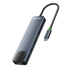 USB-Хаб ZAMAX 6в1 Type-C to HDMI+PD+USB C+USB3.0+USB3.1+RJ45 Space Grey