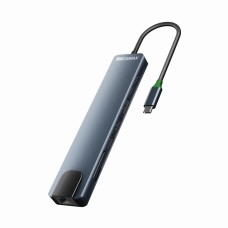 USB-Хаб ZAMAX Multifunction Adapter 8в1 Type-C to HDMI+PD+2xUSB 3.0+USB C+SD+TF+RJ45 Space Grey