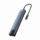 USB-Хаб ZAMAX Multifunction Adapter 8в1 Type-C to HDMI+PD+2xUSB 3.0+USB C+SD+TF+RJ45 Space Grey