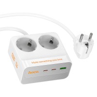 Подовжувач мережі фільтр HOCO AC27 Descanso 2-socket PD 2500W 2m White