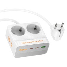 Подовжувач мережі фільтр HOCO AC27 Descanso 2-socket PD 2500W 2m White