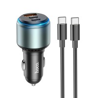 Автомобільний зарядний пристрій HOCO NZ9 Galloper three-port Type-C cable 5A 95W Black