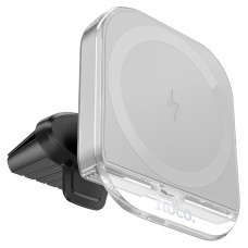 Автомобільний тримач із бездротовою зарядкою Hoco HW17 Crystal magnetic wireless 15W Grey