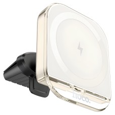 Автомобільний тримач із бездротовою зарядкою Hoco HW17 Crystal magnetic wireless 15W White
