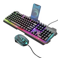 Комп'ютерна Клавіатура та миша HOCO DI16 Gaming Illuminated keyboard and mouse Black