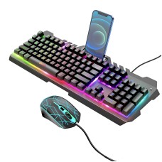 Комп'ютерна Клавіатура та миша HOCO DI16 Gaming Illuminated keyboard and mouse Black
