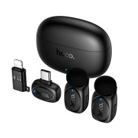 Бездротовий мікрофон Hoco L19 Lightning / Type-C Graceful wireless microphone Black
