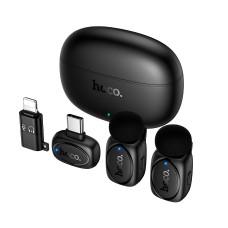 Бездротовий мікрофон Hoco L19 Lightning / Type-C Graceful wireless microphone Black