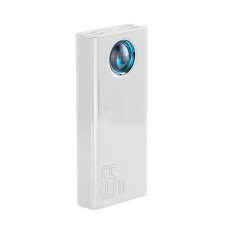 Повербанк портативний акумулятор Power Bank Baseus Amblight Digital Display 65W 30000 mAh White PPLG000102